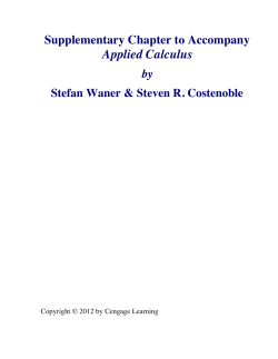 Finite mathematics and applied calculus