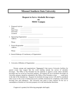 Alcohol Use Permit - Missouri Southern State University