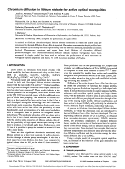 Chromium diffusion in lithium niobate for active optical waveguides