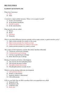 BIO TEST FOR SI KAHOOT QUESTIONS (30) Plants have hormones