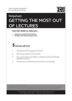 getting the most out of lectures