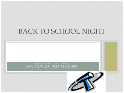 Back to School Night