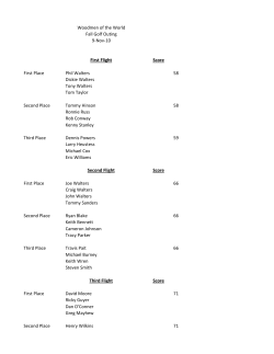 First Flight Score First Place Phil Walters 58 Dickie Walters Tony