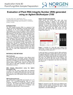 Evaluation of Plant RNA Integrity Number (RIN)