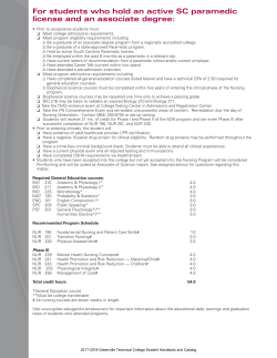 For Students Who Hold An Active SC paramedic License And An