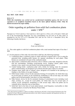 Order regarding air pollution from solid fuel combustion plants under