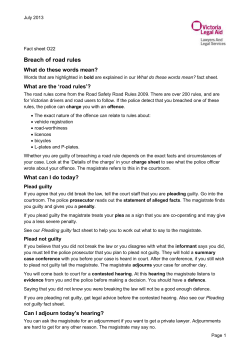 Breach of road rules