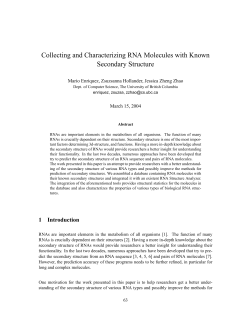 Collecting and Characterizing RNA Molecules with Known