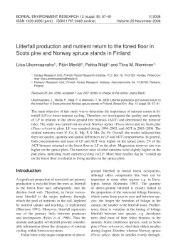 litterfall production and nutrient return to the forest floor in scots pine