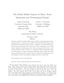 The Global Welfare Impact of China: Trade Integration and