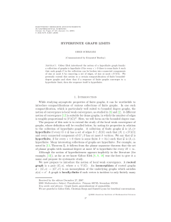 HYPERFINITE GRAPH LIMITS 1. Introduction While studying
