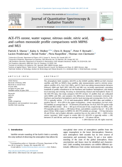 ACE-FTS ozone, water vapour, nitrous oxide, nitric acid, and carbon