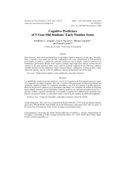Cognitive Predictors of 5-Year-Old Students` Early Number Sense