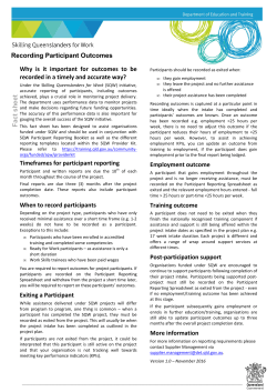 SQW Recording Participant Outcomes fact sheet
