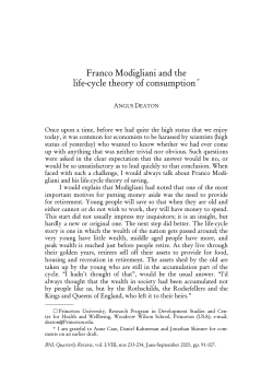 Franco Modigliani and the life
