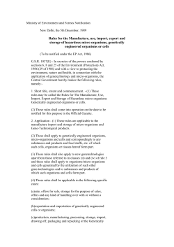 Ministry of Environment and Forests Notification