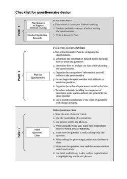 Checklist questionnaire design
