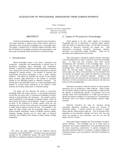ACQUISITION OF PROCEDURAL KNOWLEDGE FROM