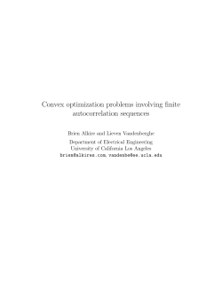 Convex optimization problems involving finite autocorrelation