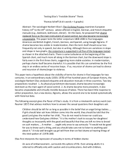97. Testing Elias`s "Invisible Shame" Thesis