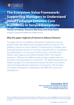 The Ecosystem Value Framework