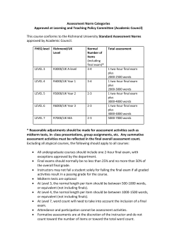 Assessment Norm - Richmond, The American International