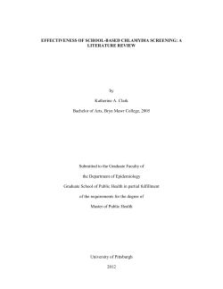 Effectiveness of School-based Chlamydia Screening: A Literature