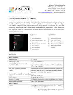 Laser Light Source at 650nm, ALS-650 Series Aiscent Technologies