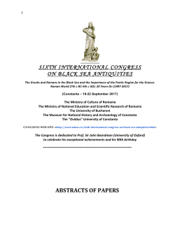 sixth international congress on black sea antiquities abstracts of