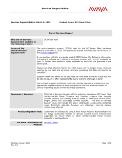 Services Support Notice