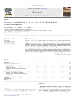 Dynamic causal modelling - Wellcome Trust Centre for Neuroimaging