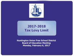 Superintendent`s Budget Presentation on Tax Levy Limit