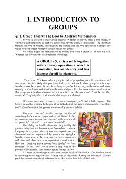Group Theory for MATH136 Part A