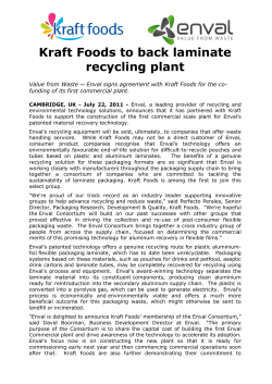 Kraft Foods to back laminate recycling plant