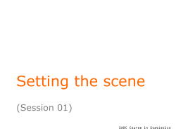 Setting the scene - University of Reading