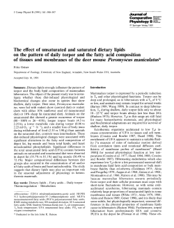 The effect of unsaturated and saturated dietary lipids on the pattern