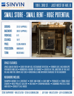 small store - small rent - huge potential