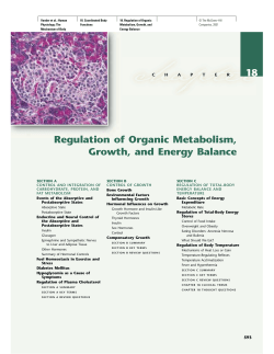 18 Regulation of Organic Metabolism, Growth, and Energy Balance