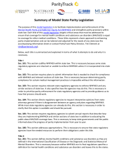 Summary of Model State Parity Legislation