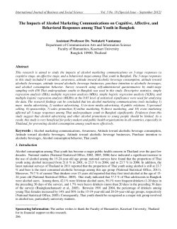 The Impacts of Alcohol Marketing Communications on Cognitive