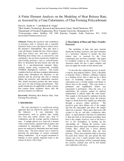 A Finite Element Analysis on the Modeling of Heat Release Rate, as