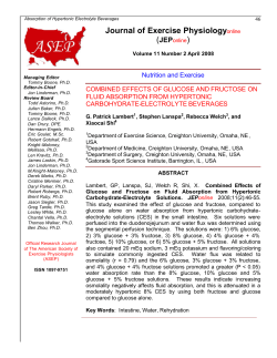 Combined Effects of Glucose and Fructose on Fluid Absorption from