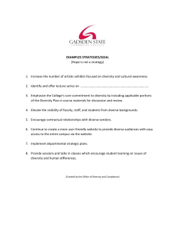 EXAMPLES STRATEGIES/GOAL (Hope is not a strategy) 1. Increase