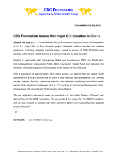 GBG Foundation makes first major GIK donation to Ghana