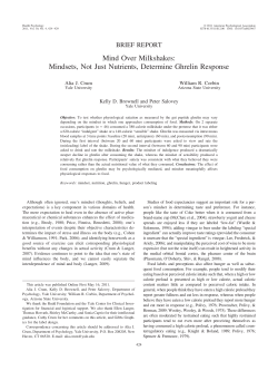 Mind Over Milkshakes: Mindsets, Not Just Nutrients