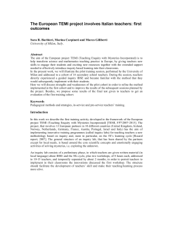 The European TEMI project involves Italian teachers: first outcomes