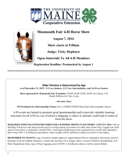 Kennebec 4-H Horse Shows Rules and Regulations