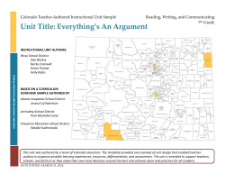 Instructional Unit - Colorado Department of Education