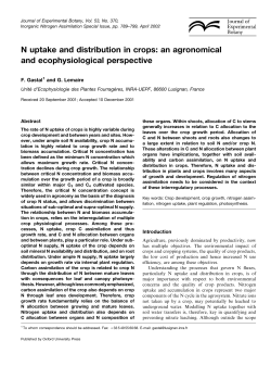 N uptake and distribution in crops: an