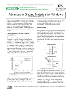 Advances in Glazing Materials for Windows
